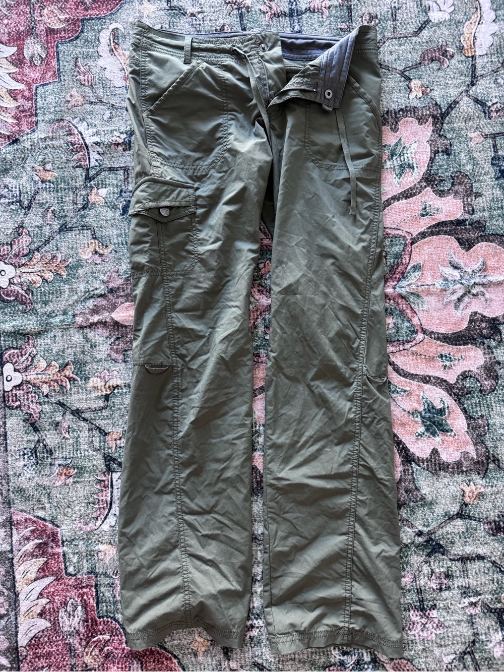 REI women’s hiking pants olive green